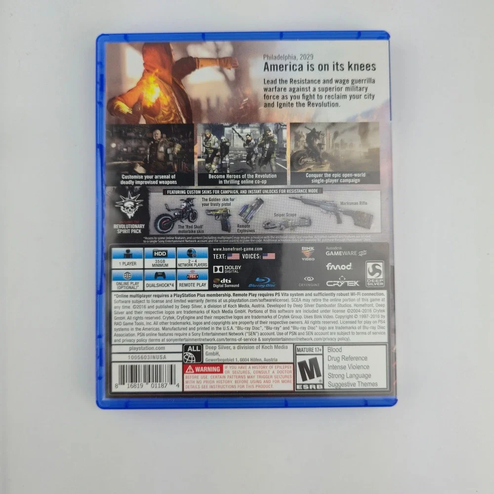 Deep Silver Homefront The Revolution‎ PS4 Video Game Action FPS VG